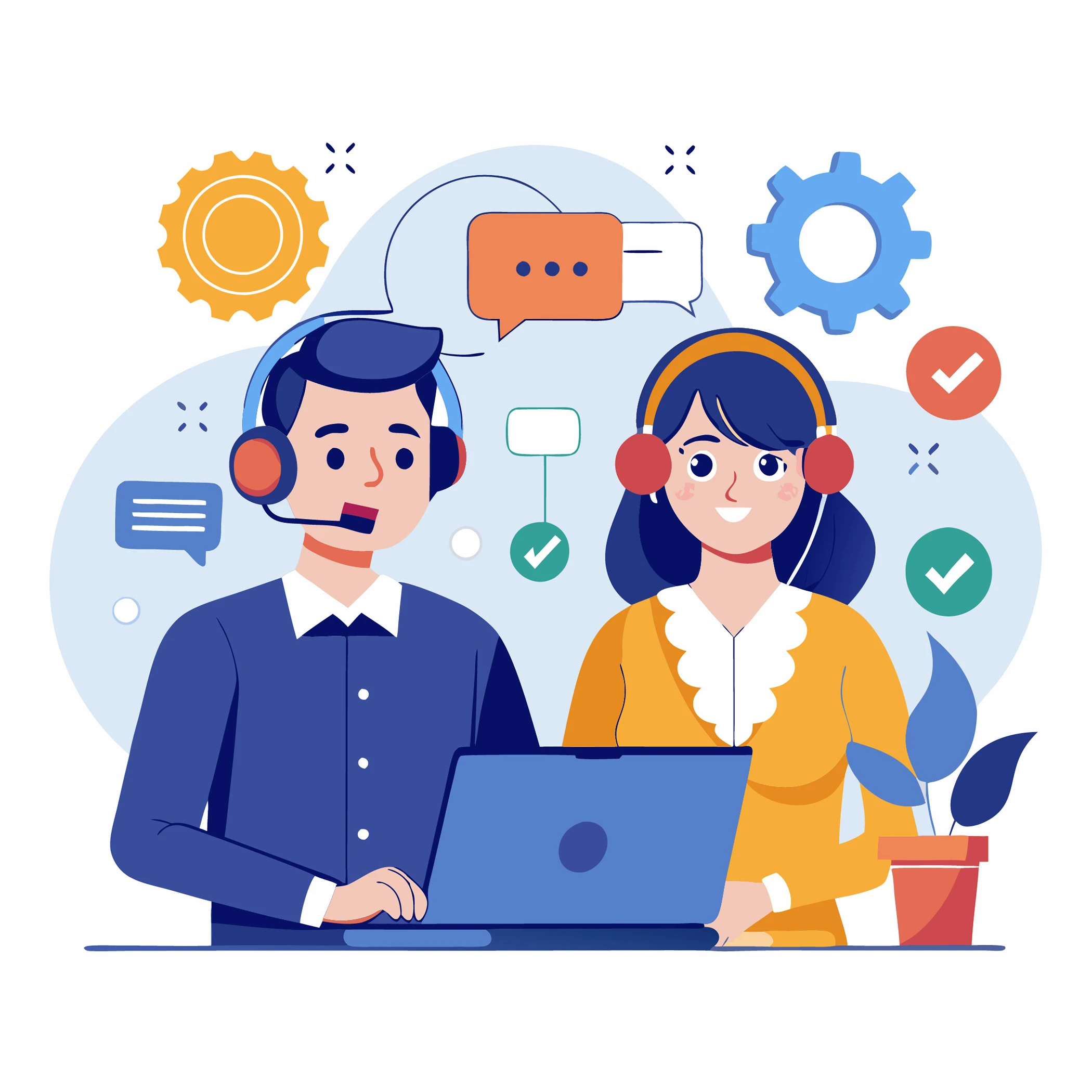 A person on a headset providing customer support.